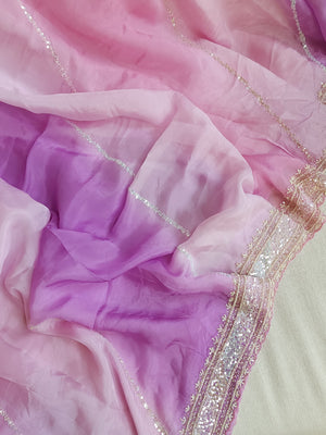 Lilac Love - pretty Georgette saree in a lovely lilac hue