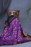 A beautiful floral Tusser Georgette - Purple