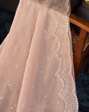 Brocade tissue georgette sarees with intricately embroidered border