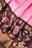 Timeless Gadwal saree with floral appliqué work