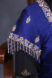 Banarasi Katan Silk saree in a royal blue shade