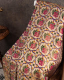 Light brown twill Patola saree with a contrast lavender border