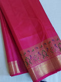 Kanjeevaram in a beautiful shade of majenta with a woven paithani styled border