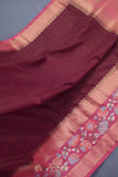 Mysore crepe silk saree with embroidered border