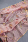 A dreamy floral organza in beautiful shades of dusty rose pink