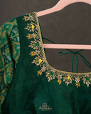 A beautiful green saree - Bandini Crepe with Patola