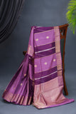 Stunning organza saree in hues of purple