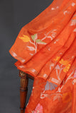 Organza Silk Saree in orange