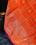 Venkatagiri Pattu saree in bright orange