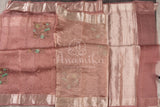 Crushed Tissue saree with embroidered thread work buttas