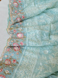 Chikankari georgette saree in blue
