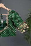 Dark green blouse with heavy embroidery work