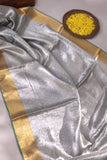 Regal Tissue Brocade saree in refreshing green