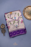 A beautiful Paithani inspired Georgette saree - Deep Purple