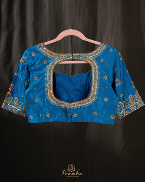 Ananda Blue blouse with intricately designed hand work