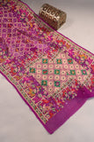 Purple shaded Bandini Georgette saree