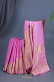 Raising Temple border kanjeevaram saree in Beautiful Pink