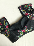 Black Georgette with multi color floral sequins work