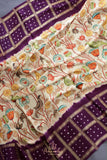 Kalamkari and Bandini fusion on modal silk