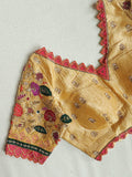 Multi color crush Georgette saree with a patch work blouse