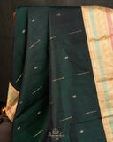 Pure kanjeevaram Pattu saree in emerald green
