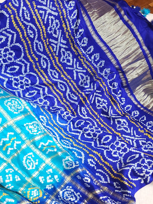 Bandini Gharchola saree in hues of blue