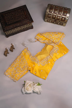 Kanjeevaram Tissue saree in silver and yellow