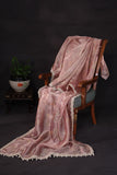 Onion pink organza tissue saree