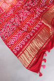 Bandini gharchola on gaji silk in hues of peach and pink