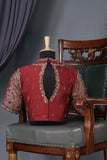 Ajrak on modal silk with complete handwork