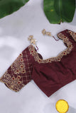 Vintage Kanjeevaram Excellence in Rust Orange and Brown combo