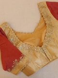 Multi color crush Georgette saree with a patch work blouse