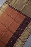 Kanjeevaram Saree in Plum with burnt orange combo