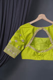 Beautiful Banarasi Silk Saree in peach and green combo