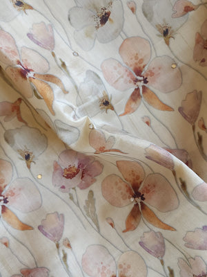 Handloom tusser saree with all over floral prints