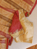 Multi color crush Georgette saree with a patch work blouse
