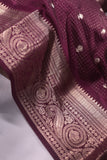 Kanchi soft silk saree in a lovely shade of dark magenta purple