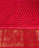 Orange Twill Silk Saree with a beautiful kanchi border