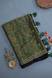 Ajrak on modal silk with all one hand work on saree