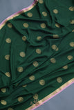 Mysore crepe silk saree in a beautiful shade of emerald green