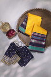 Kanjeevaram saree in a stunning shade of yellow and black