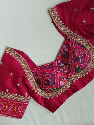 Magenta Pink patola blouse in a stunning pattern