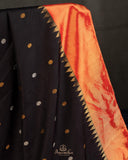 Black Gadwal saree with tissue border and pallu