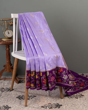 Banarasi Silk Saree in lovely Lavender & Purple shade