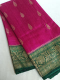 Majenta and Green Dupion Pattu saree