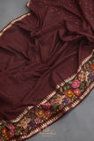 Soft Tusser Silk saree in most trending brown color