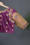 Yellow and Purple Gadwal Saree