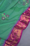 Ponduru Jamdaani in aqua green shade