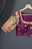 Yellow and Purple Gadwal Saree