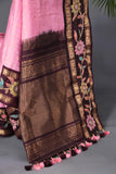 Timeless Gadwal saree with floral appliqué work